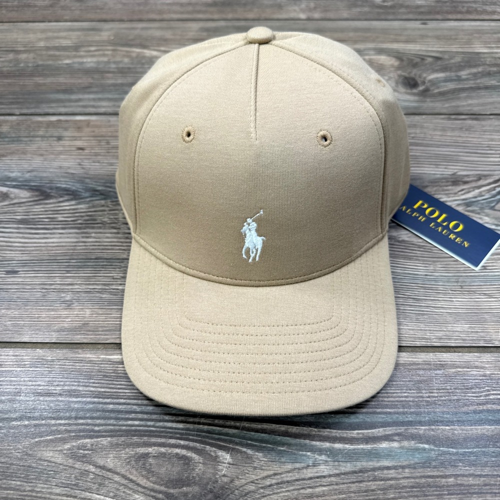 Polo Ralph Lauren Mens Ponte Ball Cap Tan White Pony NWT - Picture 2 of 6